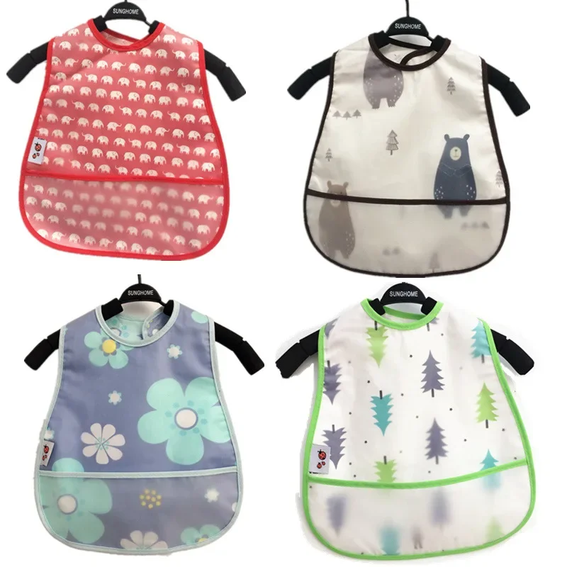 Wholesale Nordic Baby Waterproof Cotton EVA Bibs Feeding Apron Sleeveless Carton Floral Kids Smock Infant Newborn Accessories