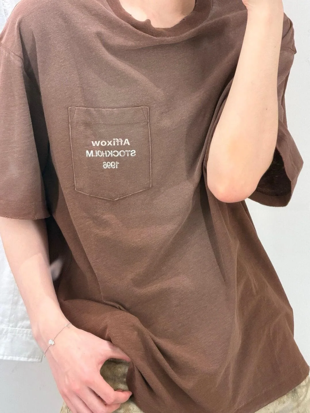 

Affixow 1996 Washed Short Sleeve T-Shirt Linen Cotton Blend Couple Style Slim Fit round Neck Casual Vintage Unisex Top