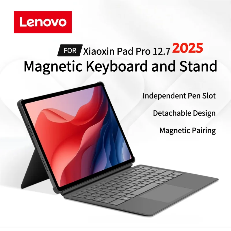 

Оригинальная магнитная клавиатура и подставка Lenovo для Lenovo Xiaoxin Pad Pro 2025, 12,7-дюймовая защита для сопряжения, подставка для ручки, трекпад