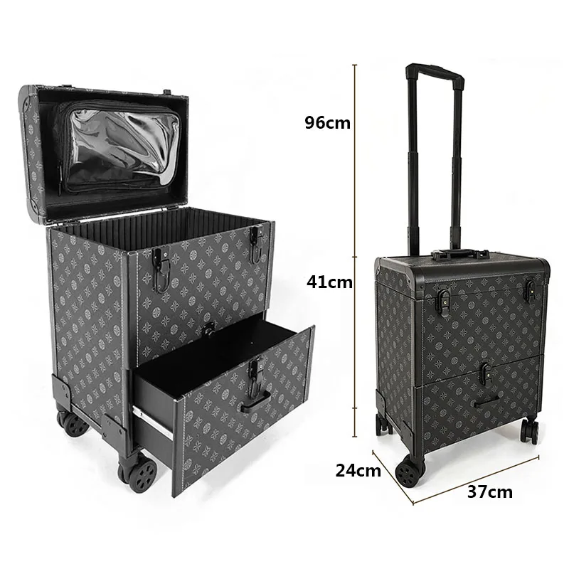 Professional Manicure Suitcase Luxury Travel Aesthetic Suitcases Multifunctional Large Capacity Makeup Trolley Case Customized