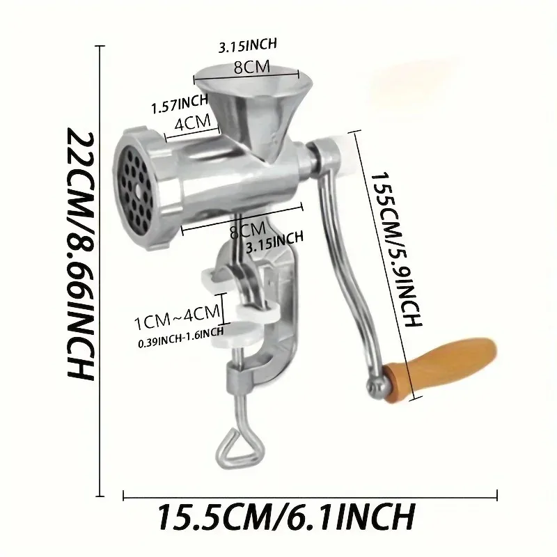 Meat Grinder, Cast Iron Heavy Duty Sausage Maker and Manual Meat Mincer Make Homemade Burger Patties, Ground Beef and More