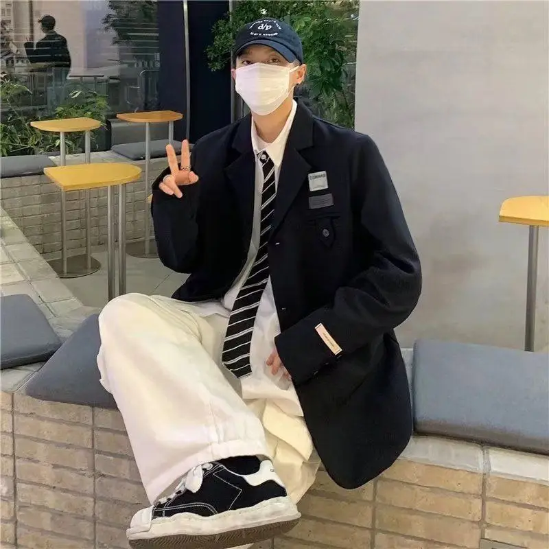 

Модный мужской костюм Long Sve Jaet, свободная посадка, повседневная верхняя одежда, полиэфирное волокно, молодежная мода, осеннее новое поступление