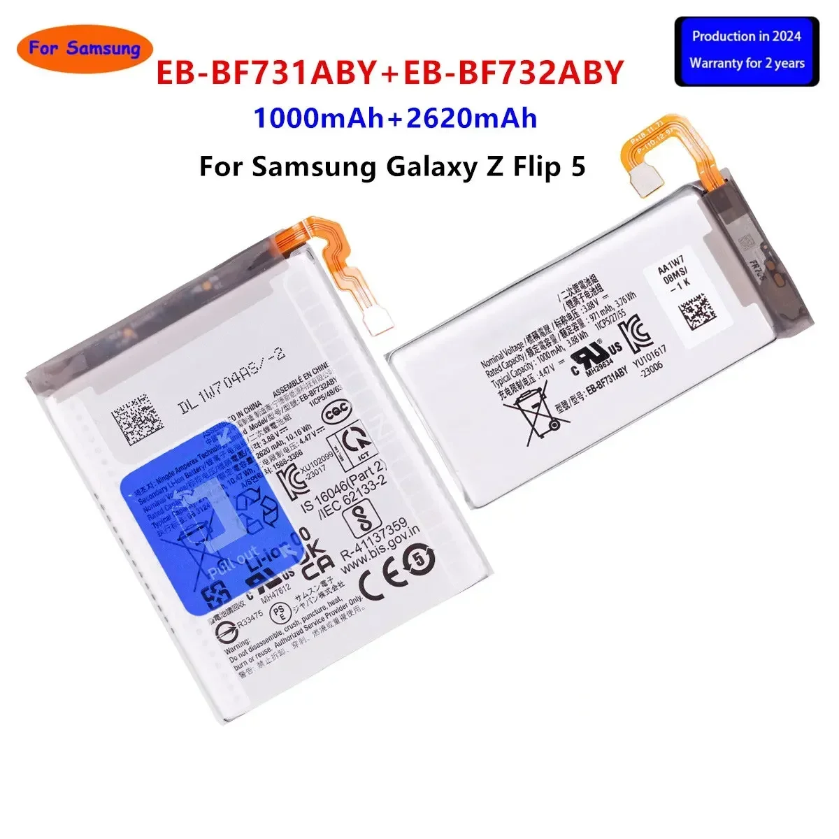 Brand New EB-BF731ABY EB-BF732ABY Battery For Samsung Galaxy Z Flip 5 SM-F7310 F731 F732 Replacement  Batteries+Tools