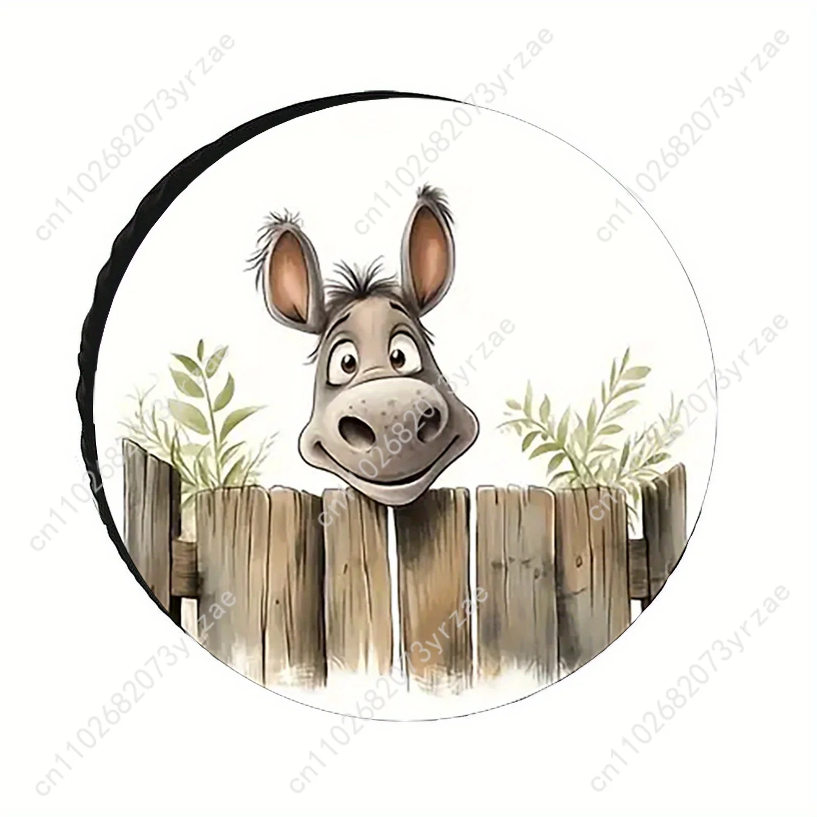 

Donkey On Fence Various Models Spare Car Tire Cover Sand Dust Prevention Protect Wind Rain Tire Cover Sturdy Durable Tire Covers