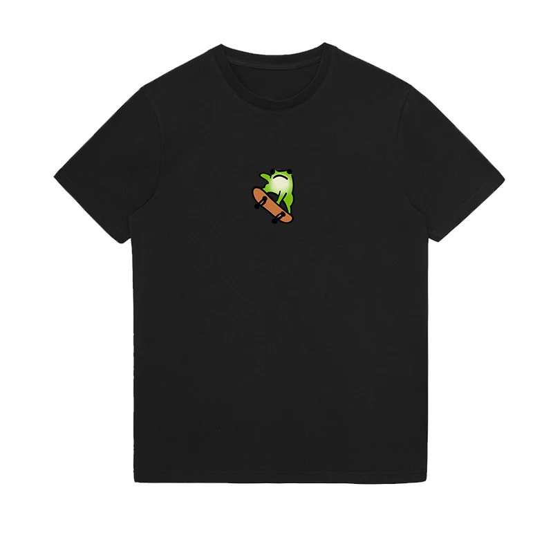 

Skateboard frog simple cartoon short-sleeved mens pure cotton crew neck T-shirt womens summer couple fashion