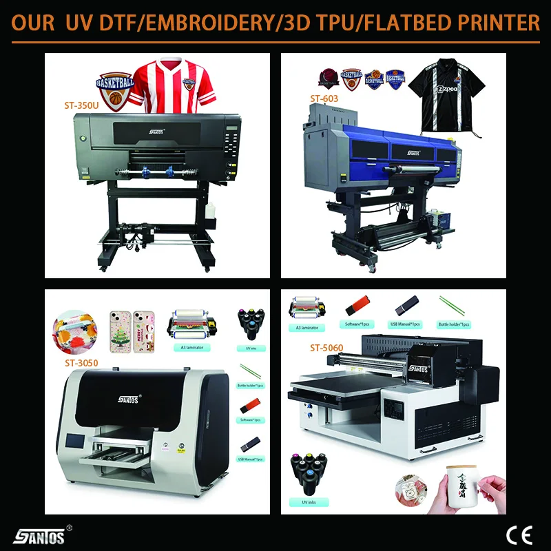 New Technology 3PCS I1600 HD3200 3D Embroidery Effect Printing Machine Powderless 30cm A3 Roll Uv DTF Printer for Textile Cloth