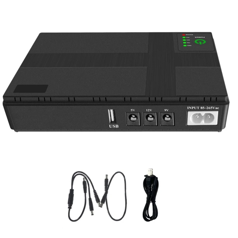 Mini fonte alimentação backup bateria UPS 10400mAh 5V/9V/12V para lâmpada LED roteador WiFi