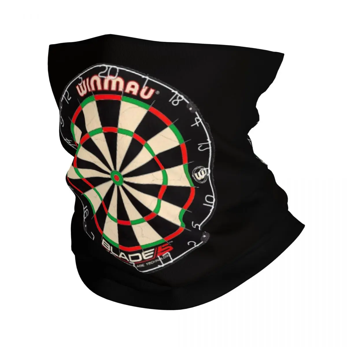 Winmau Blade 5 Dartboard Bandana Neck Cover Printed Wrap Scarf Warm Balaclava Outdoor Sports Unisex Adult Breathable