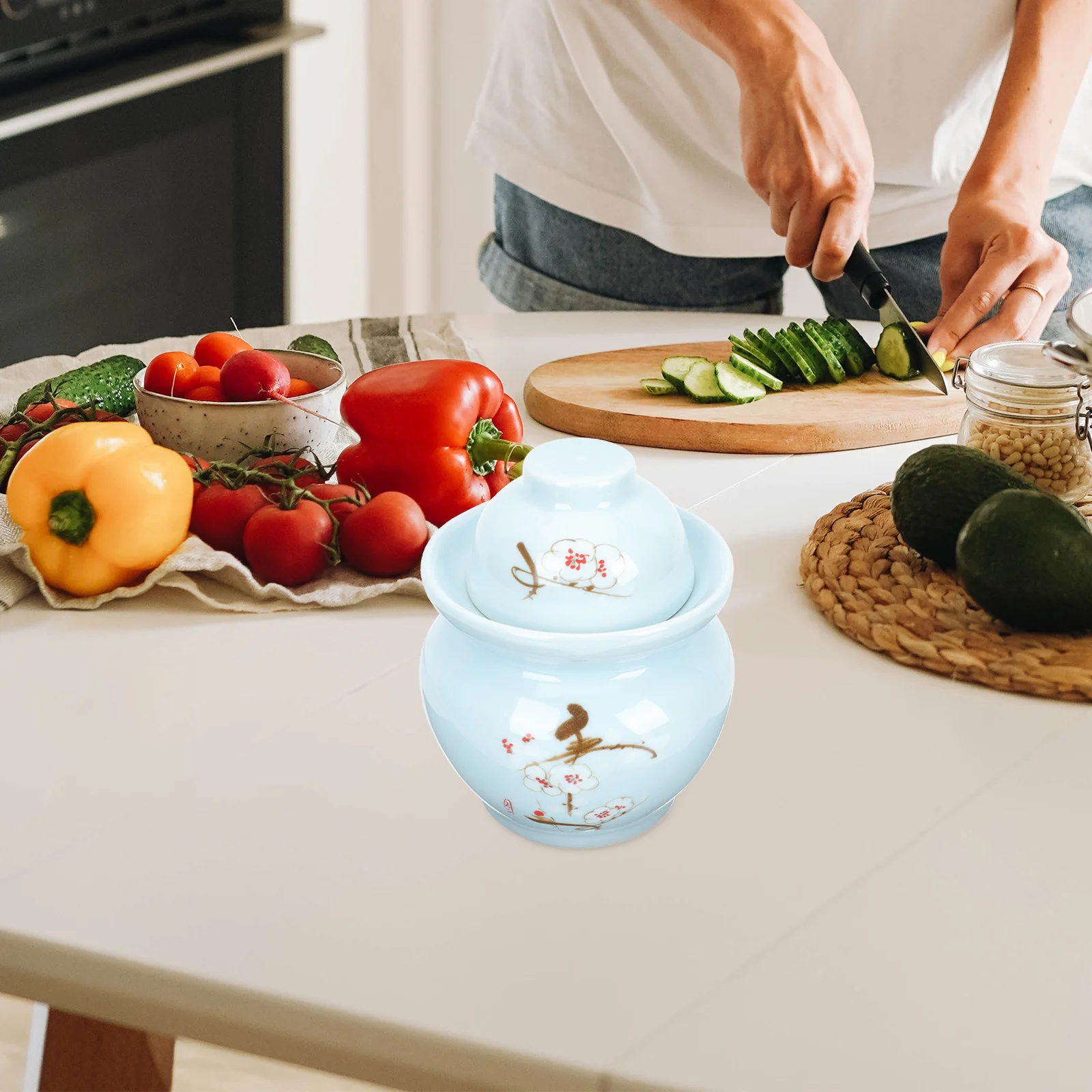 الرجعية السيراميك المخلل جرة مختومة يمكن سيتشوان نمط المخللات تخزين لا نتوءات مريحة حمل هدية أصدقاء المنزل الطعام