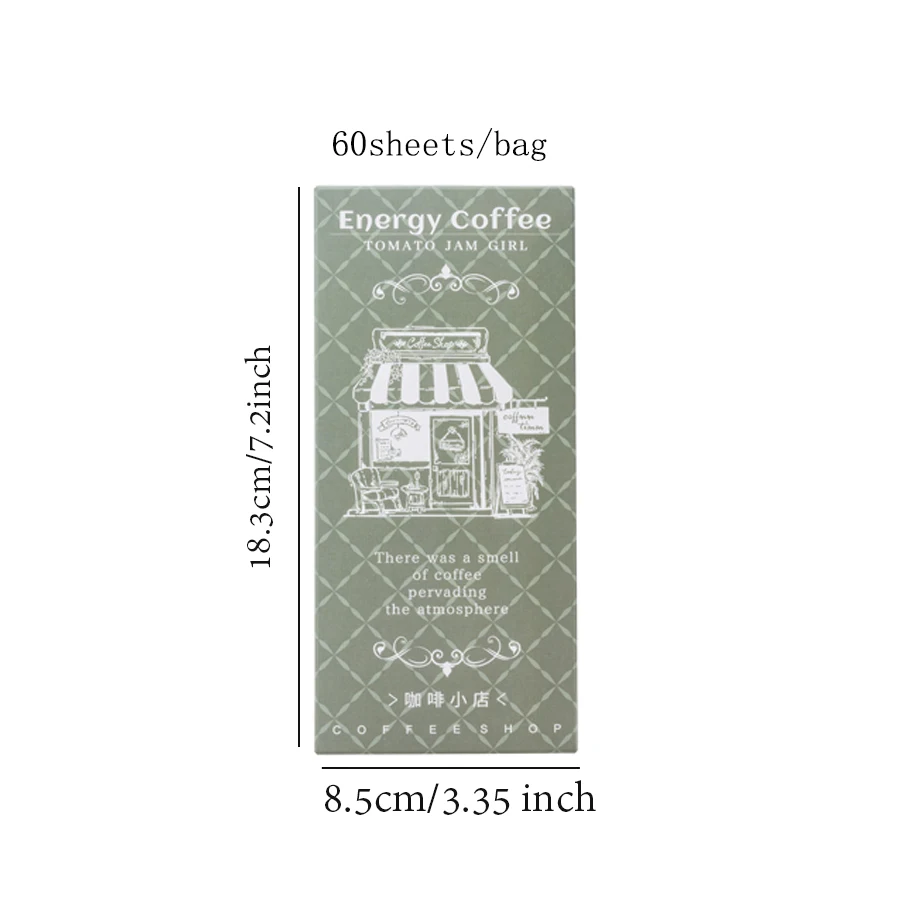 السيد بيبر، 60 ورقة/حقيبة "Paper Café" سلسلة من الكتب الورقية المزخرفة المتخصصة مخطط دفتر الورق العتيق