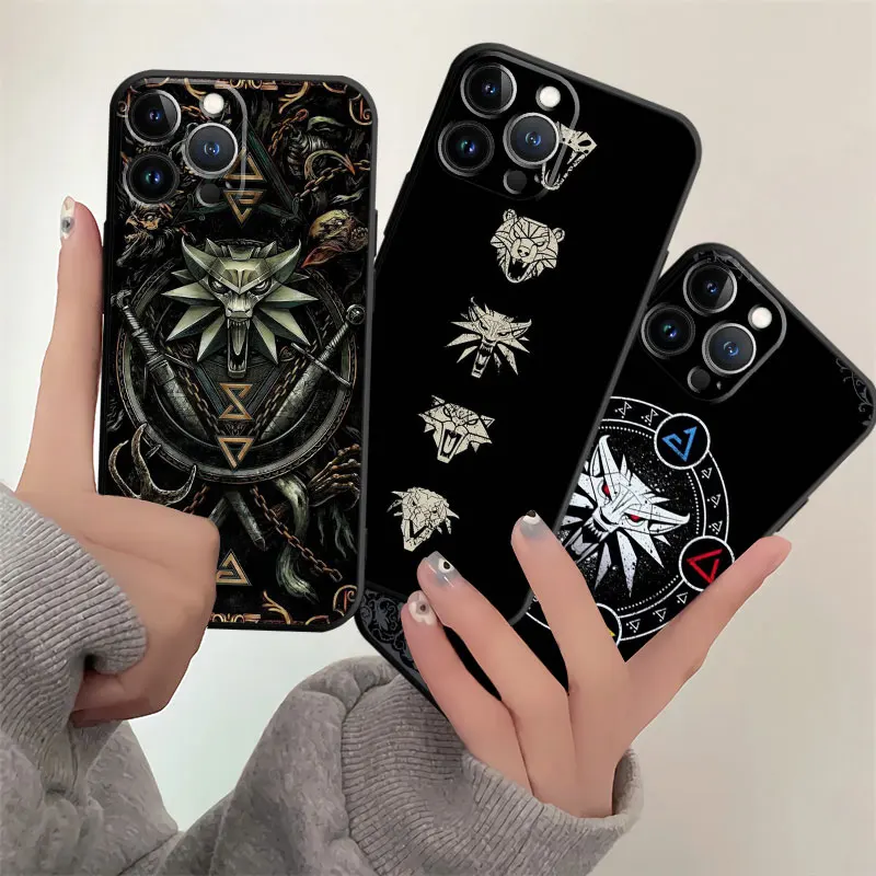 For iPhone 15 13 11 12 14 Pro Max X XR 6 8 7 Plus Mini 6S XS 5 12mini 13mini Witcher Game Logo Phone Case Shell