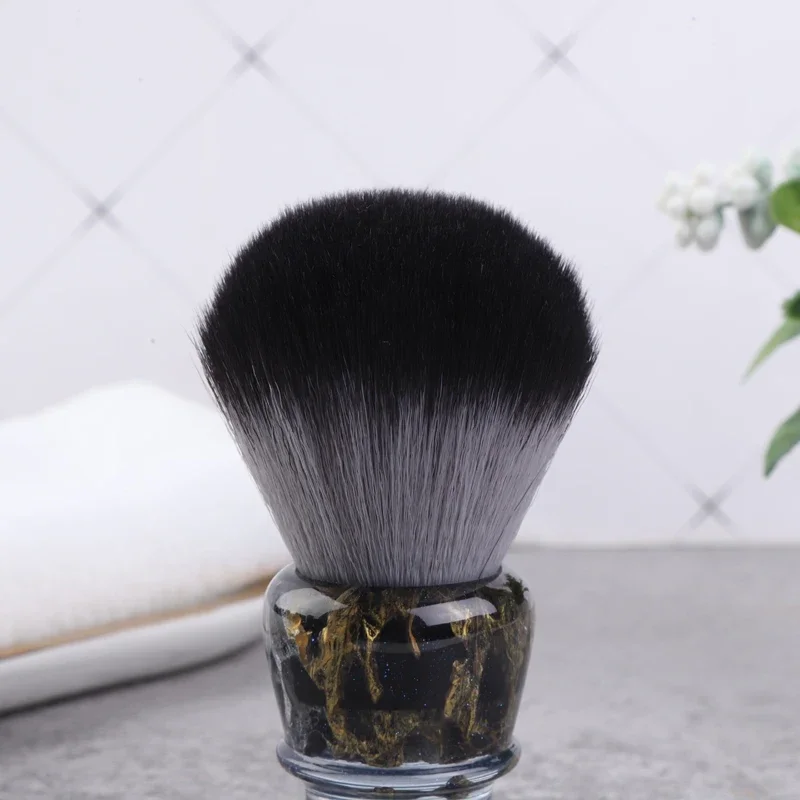 YAQI ROCKS 28mm Synthetic Hair Resin Handle Men Wet Shaving Brush and Shaving Soap Set