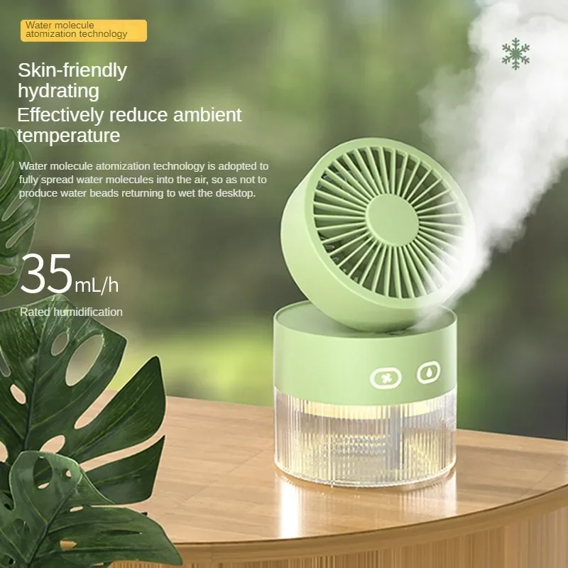 

Humidified Desktop Fan Silent Strong Wind Foldable Ultra Long Endurance Small Night Light Home Portable Air Conditioners