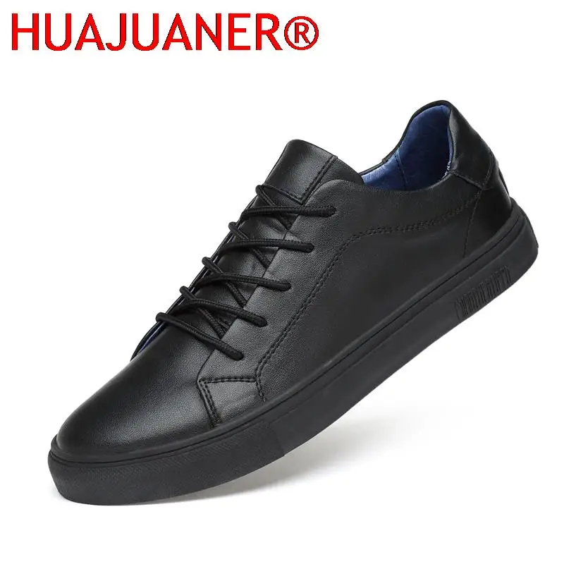 

Soft Genuine Leather Casual Shoes Men Fashion Slip-ons Sneakers Men Moccasins Male Flats Vintage Lace-up Shoes Black Sneakers