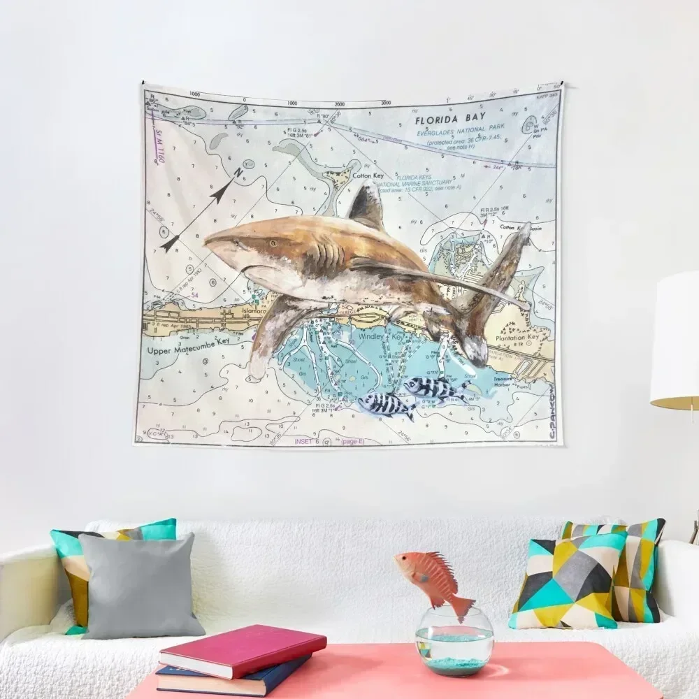 Oceanic Whitetip painting Tapestry Aesthetic Room Decoration Wallpaper Bedroom Tapestry