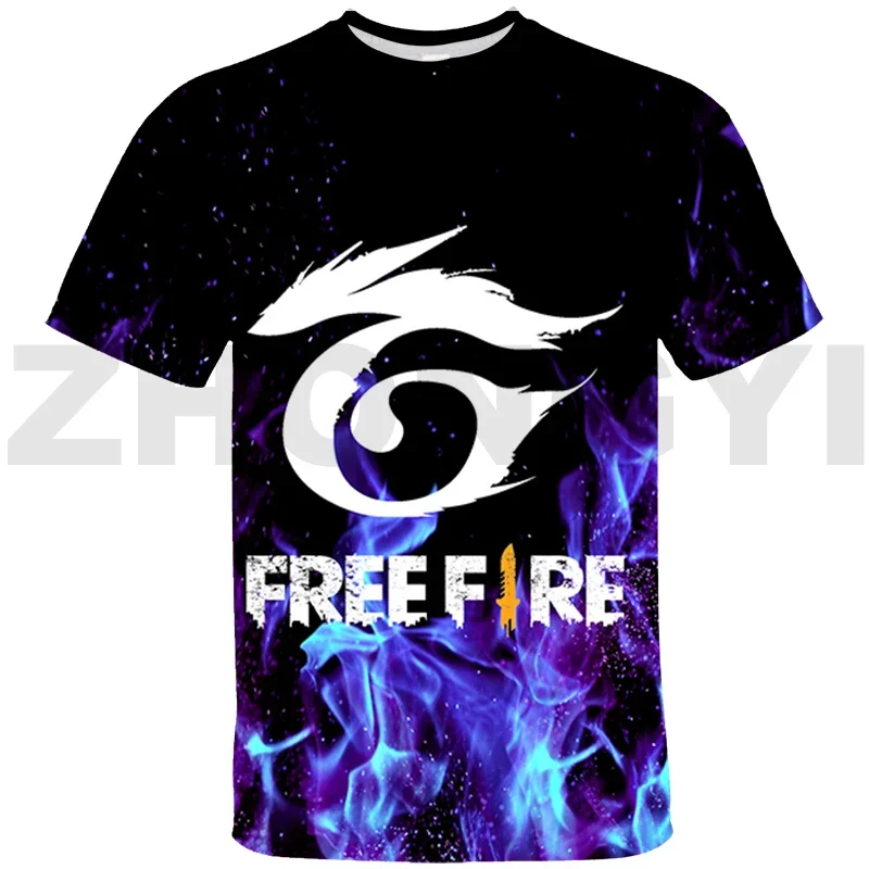 Classic Free Fire Game T Shirts for Men Clothing Tops Summer Parent-child Wear 3D Free Fire Garena Graphic T Shirts Short Tees