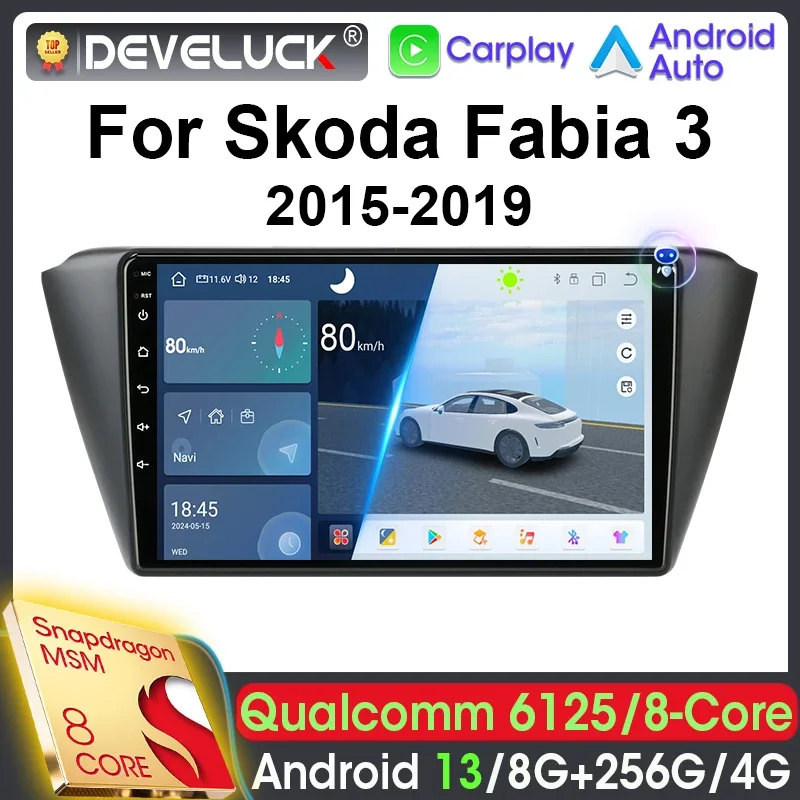 

2 Din Android 13 Car Radio Qualcomm SM6125 For Skoda Fabia 3 III 2015 - 2019 Car Intelligent Systems Stereo GPS 4G Carplay Auto