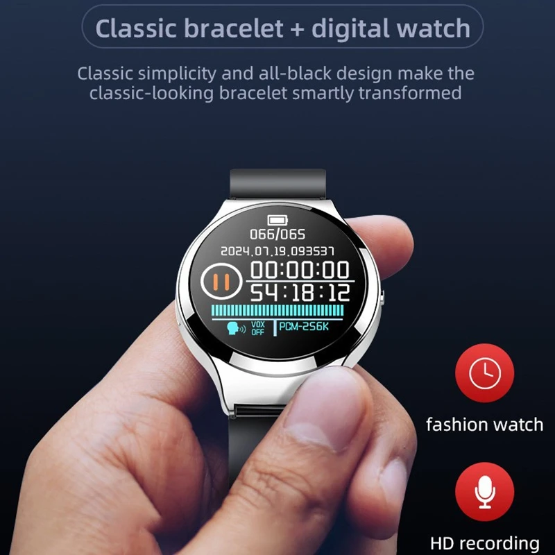 

Smart Watch Voice Recorder, HD Noise Reduction Audio Recorder, 2-in-1 Fashion Watch for Meetings Lectures