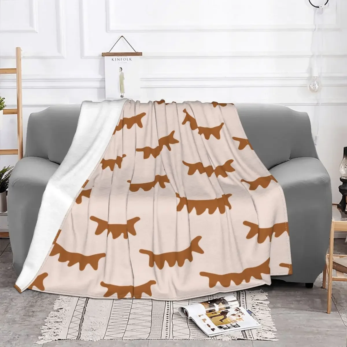 Eyelash Lashes Pattern Blanket Flannel Summer Beautiful Eyes Lightweight Thin Throw Blankets for Bedding Office Bedspreads