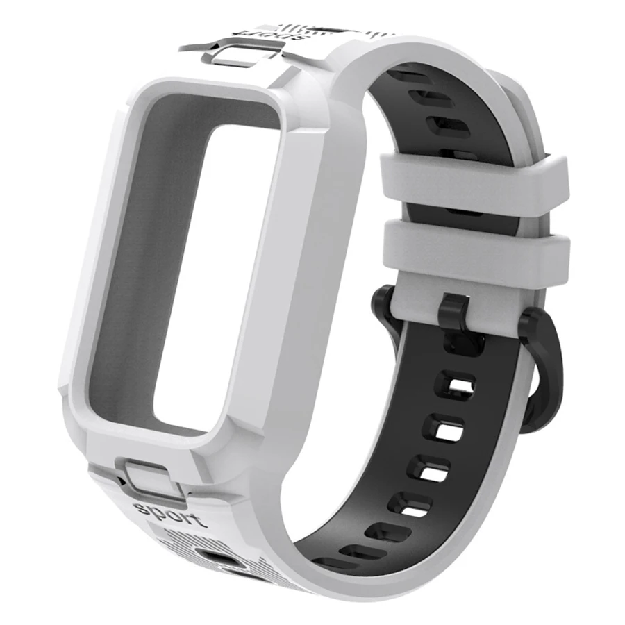 Case+Silicone Bandje voor Xiaomi Smart Mi Band 9 8 Active Accessoires Sport Geïntegreerde Armband Correa+Hoesje voor Redmi Band 3 2