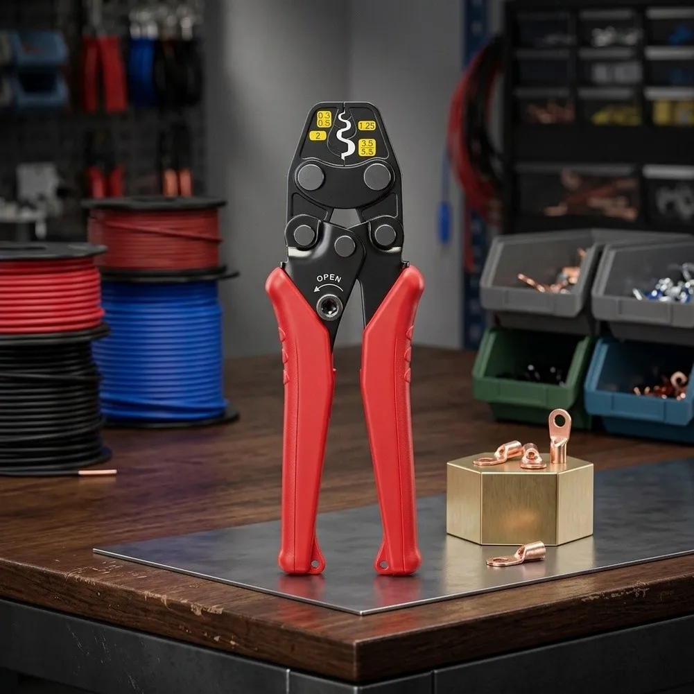 Electrical Crimping Pliers Wire Terminal Crimper For Secure Terminal Connection Lightweight Portable Size Reduces Hand Fatigue