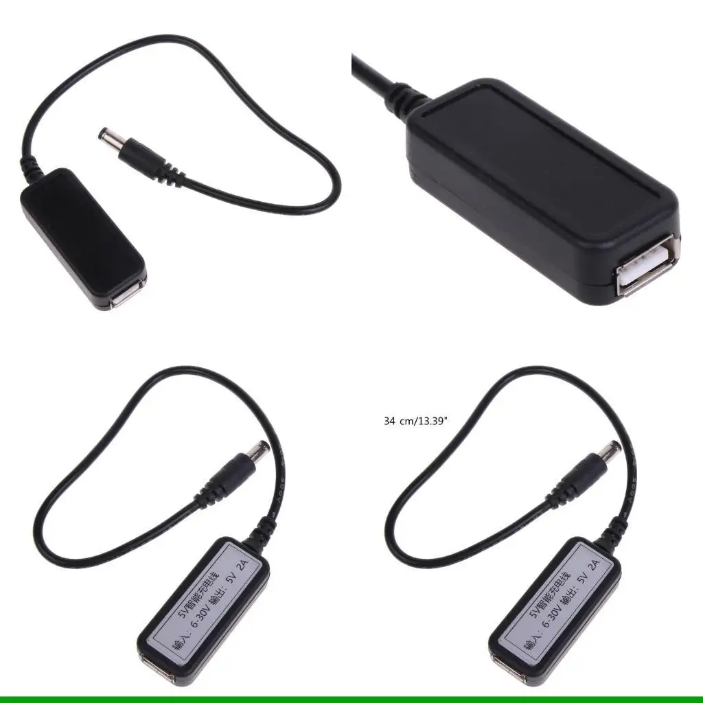 U55C to USB Power Cord Male DC5.5 x 2.1mm 6V-30V Connector Cable Charging Adapter