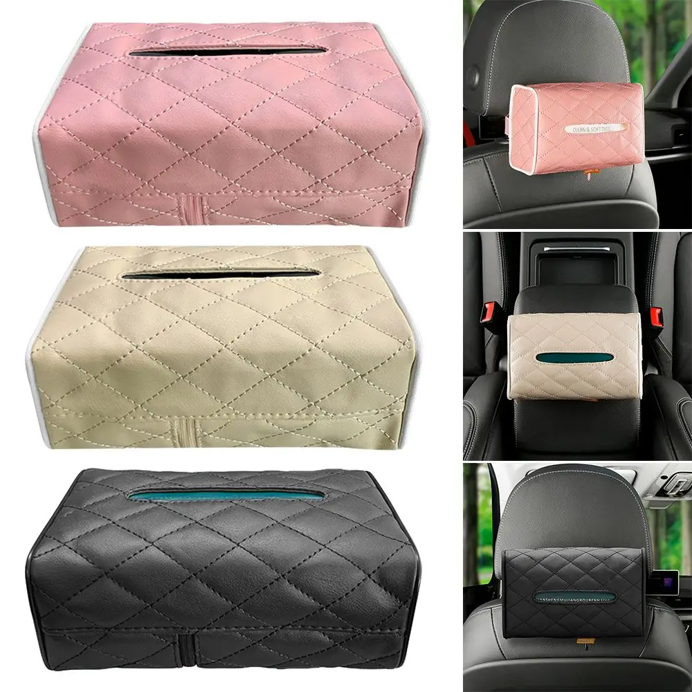 بو الجلود مقعد السيارة الخلفي مسند الذراع مربع ، شنقا حقيبة التخزين ، حامل الورق ، حالة تخزين السيارات ، مربع الأنسجة ، غطاء منديل ، عالمية