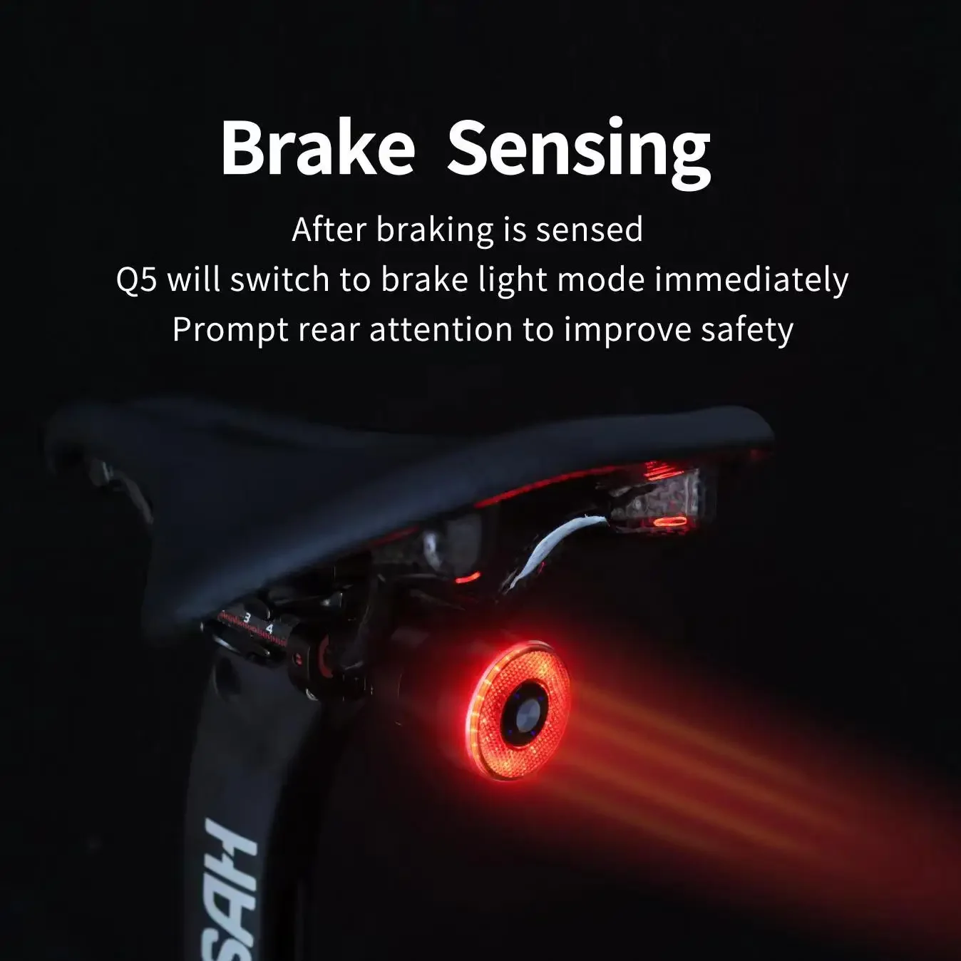 OFFBONDAGE Bicycle Smart Auto Brake Sensing Light IPx6 Waterproof LED Charging Cycling Taillight Bike Rear Light Accessories Q5