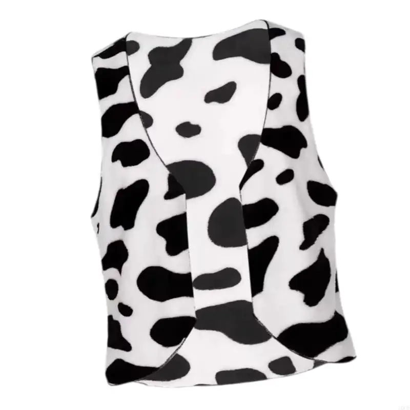 Cow Print Vest Waistcoat Cosplay Halloween Costumes Open Front Vest Waistcoat 
