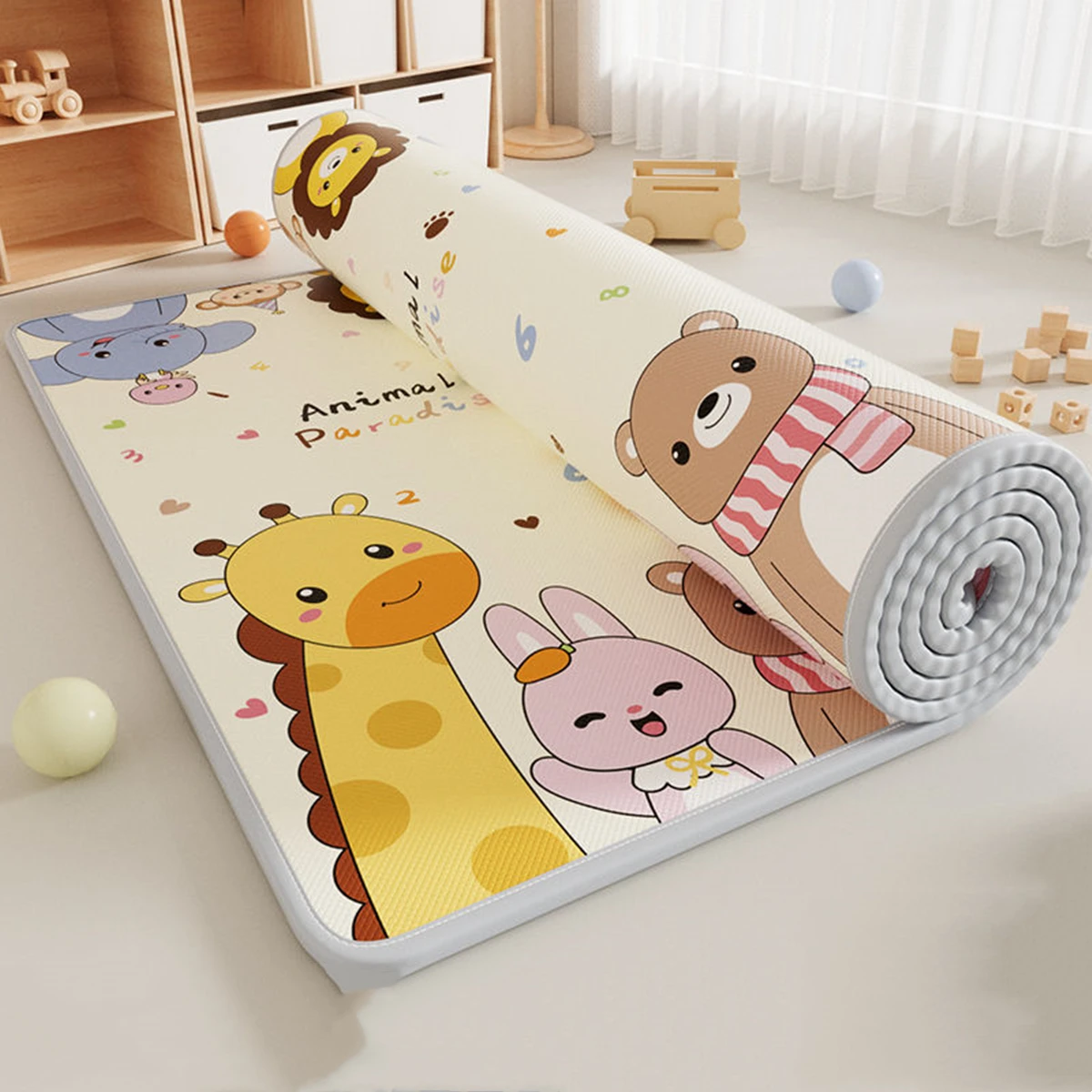 

Large Size Non-toxic Play Mat for Children's Safety Mat 1cm EPE Environmentally Thick Baby Crawling Play Mats Folding Mat Carpet