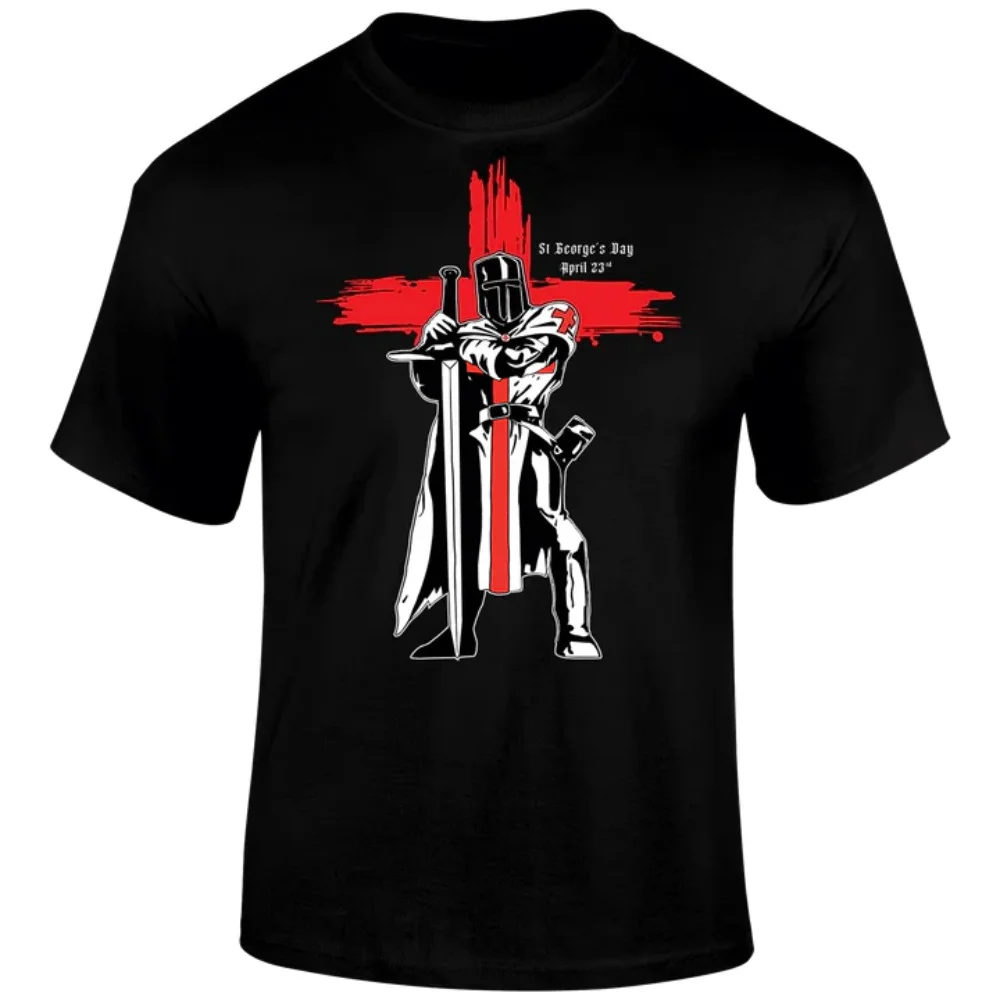 Vintage Knights Templar Graphic T Shirt Men's Cotton Tee Women Summer Oversized Novelty Streetwear Casual Trendy