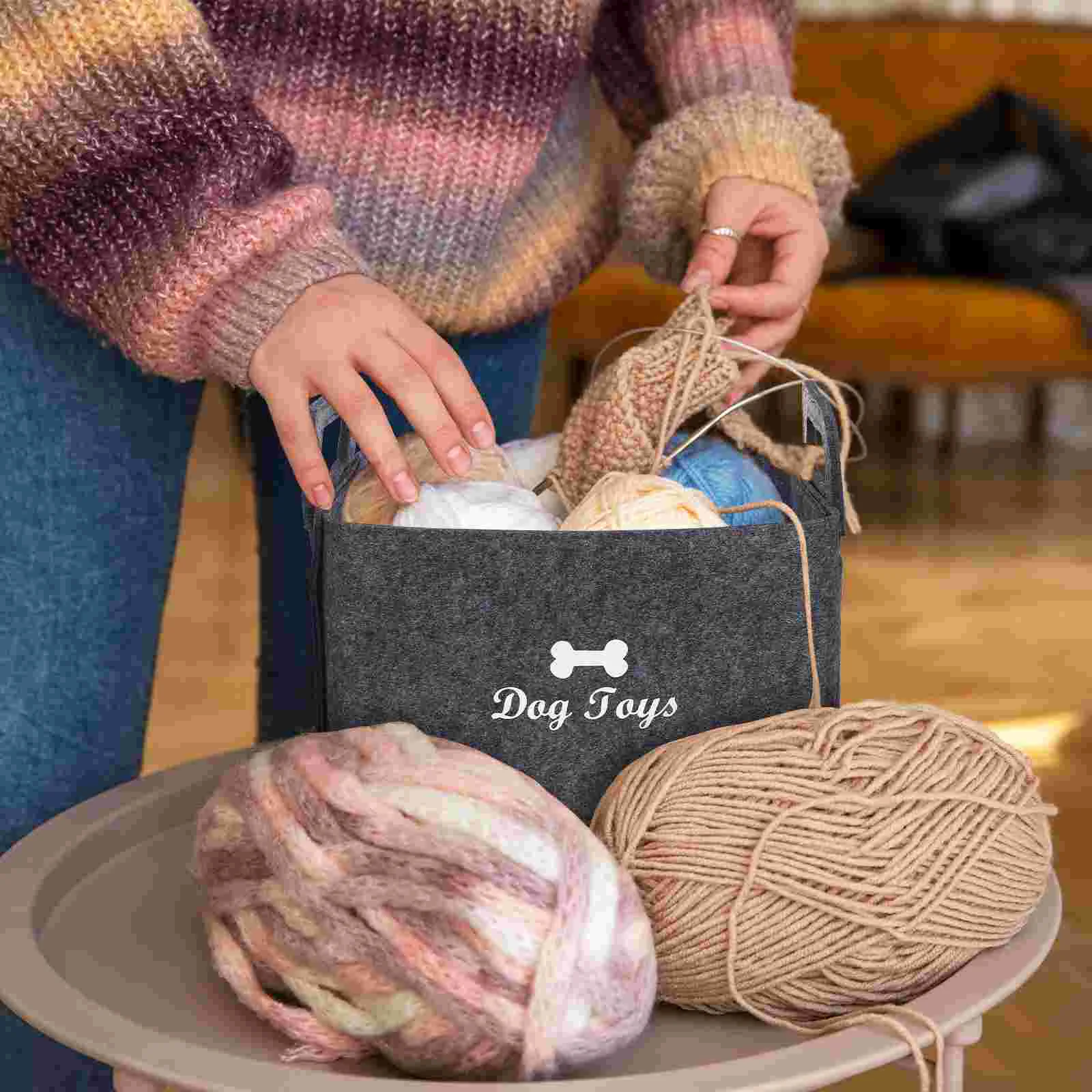 Scatola dei giocattoli per cani Cestino dei giocattoli per cani Cestini portaoggetti per contenitori per animali domestici in feltro Contenitore per giocattoli per animali domestici Contenitore per giocattoli per gatti Scatola per giocattoli per cani