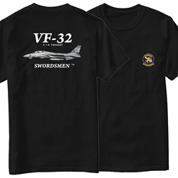 Naval VF-32 Swordsmen Squadron F-14 Tomcat Fighter T-Shirt Short Sleeve Casual 100% Cotton O-Neck Summer Mens T-shirt