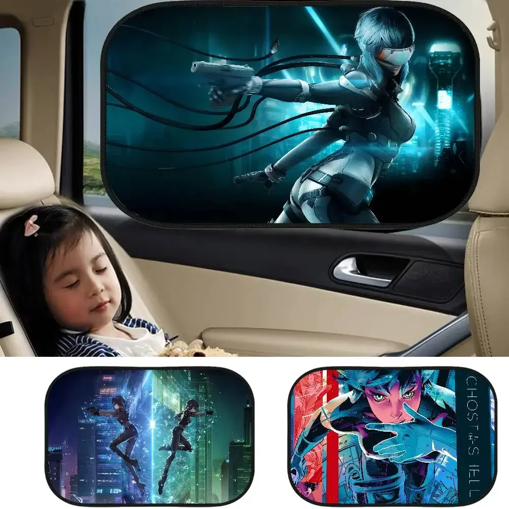 

Призрак в оболочке, аниме, солнцезащитный козырек на боковое окно для автомобиля, электростатические шторы, антибликовый автомобильный солнцезащитный козырек, блокировка UVR