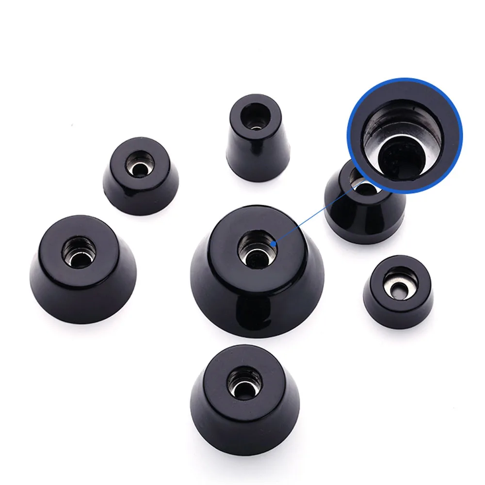 4pcs Black Rubber Feet with Washer Conical Anti Slip ​Shock Pad For Speaker Cabinets Flight Cases Furniture Floor Protector image 6