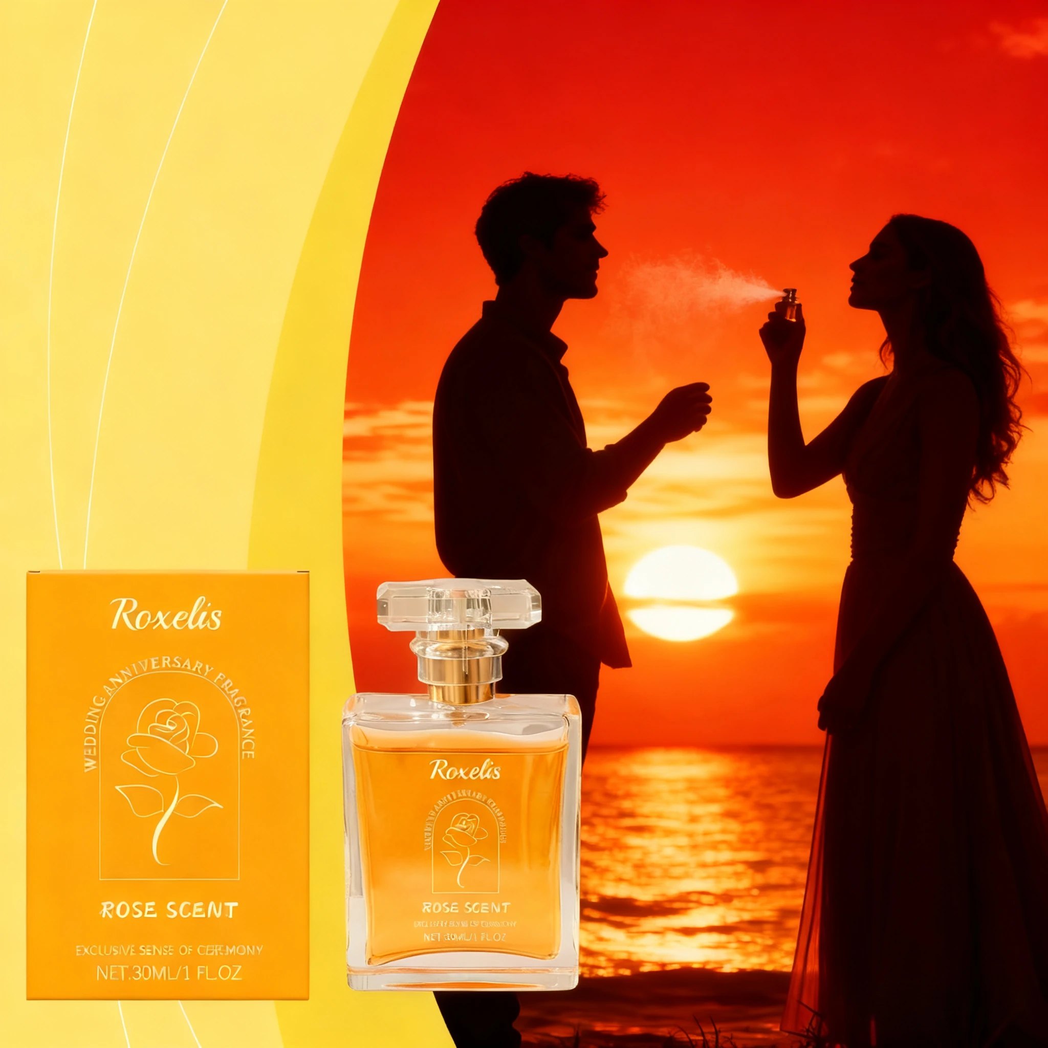 

Памятный аромат рождественской свадьбы с мелодией и розой – нежный, натуральный, свежий и элегантный аромат, портативный для пар с датами