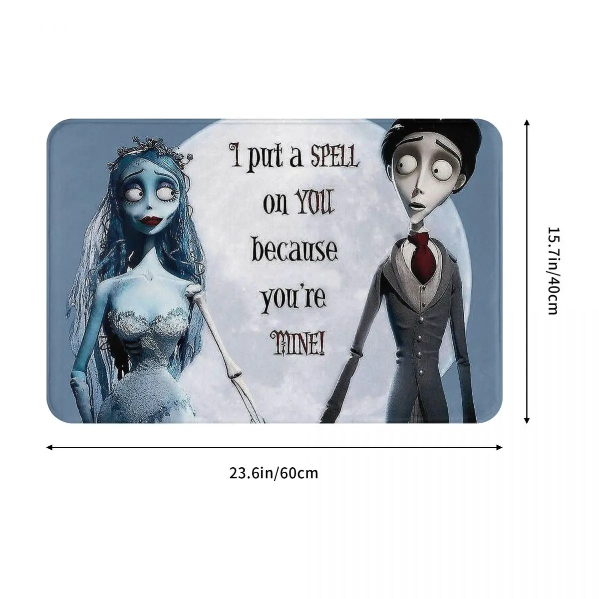 Cartoon Anime Bath Mat Halloween Love Couple Corpse Bride Doormat Kitchen Carpet Outdoor Rug Home Decoration