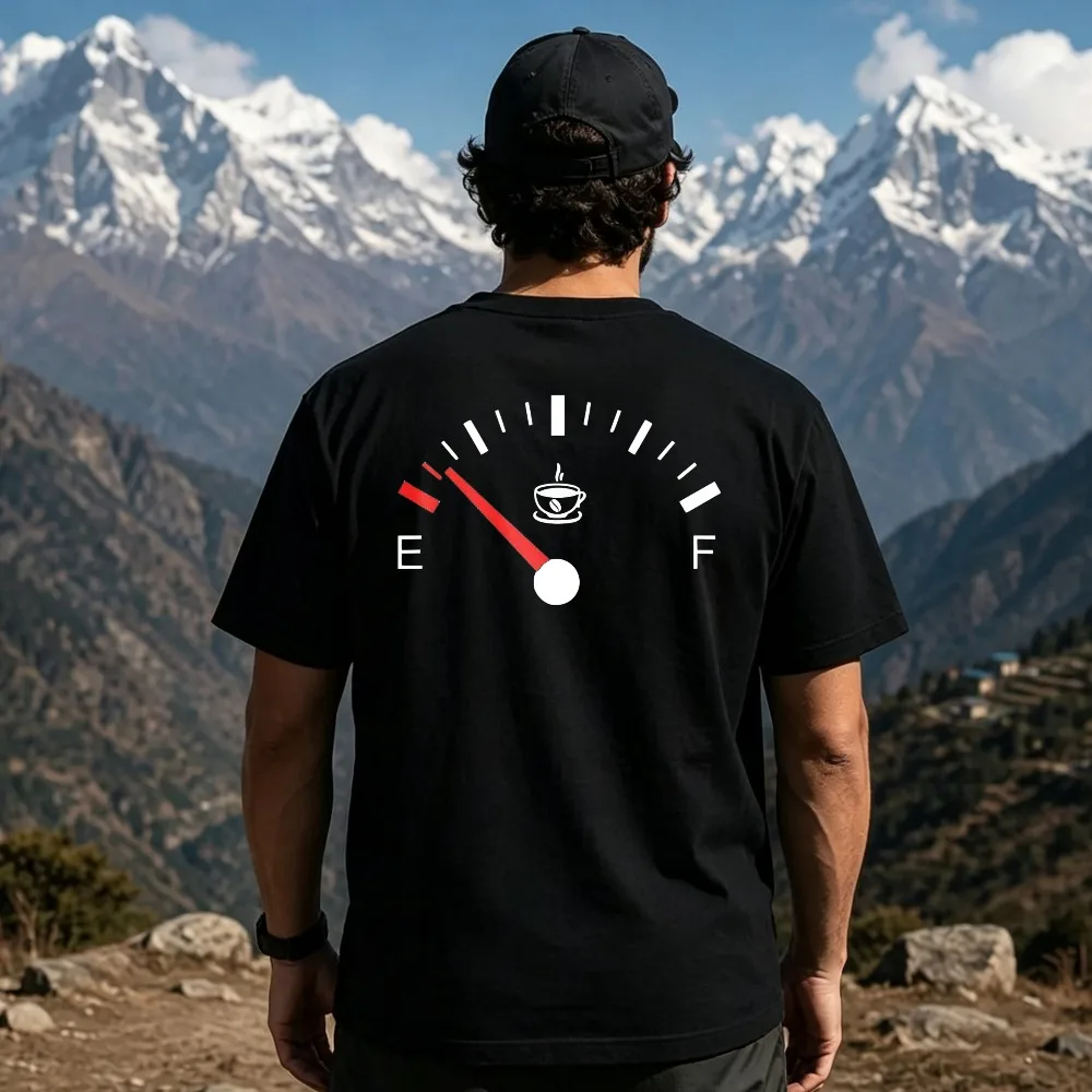 Engineer T-shirt Ropa Hombre Coffee Progress Dashboard Graphic T Shirt Oversized T Shirt Men Clothing O-neck Short-sleeved Shirt