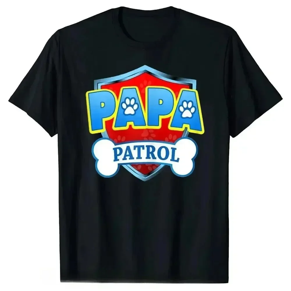 2024 Funny PAPA MAMA Patrol Dog Mom Dad Cotton T Shirts Graphic Streetwear Birthday Gifts Summer T-shirt Men Women Clothing Tee