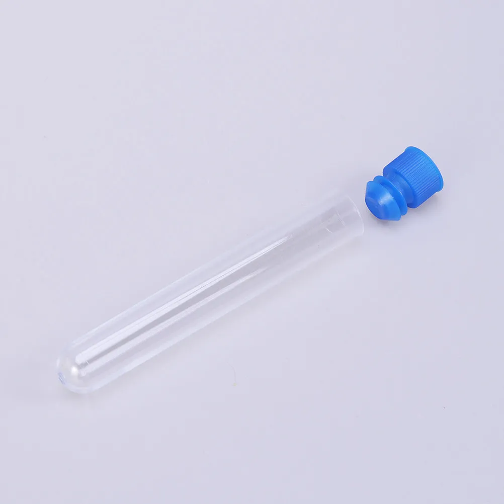 50Pcs Test Tube Plastic Clear 16x100mm Compact Screw Cap Leakage Proof for Lotion Gel Travel Test Tube