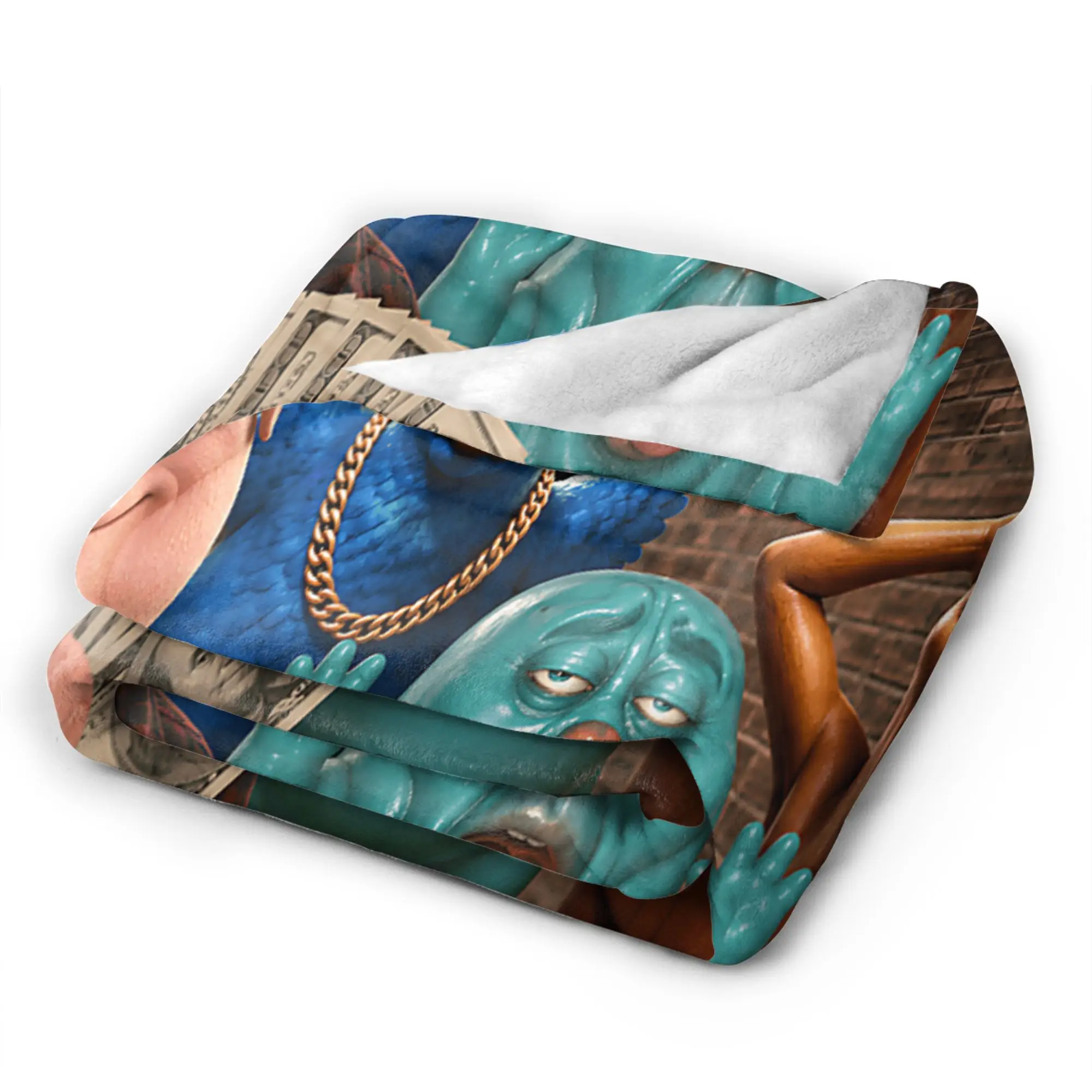 Warm Comfy Throw Blanket Camping Internet Viral Kid Meme Brainrot Friend Tung Sahur John Pork Blanket Flannel Bedspread