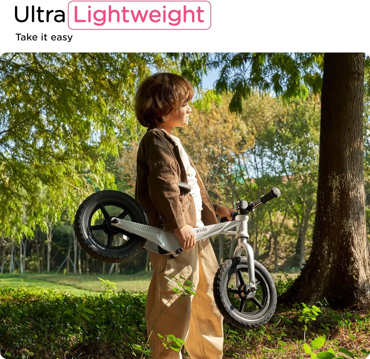 Vélo d'équilibre avec roues de 12 pouces, cadre super léger en magnésium, siège réglable, âgés de 3 à 5 ans