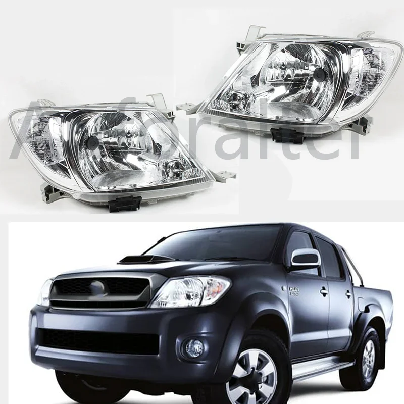 2 шт. левая и правая автомобильная фара для Toyota Pickup Hilux Vigo SR5 2008 2009 2010, хромированные внутренние фары, головной свет 2 шт. левая и правая автомобильная фара для Toyota Pickup Hilux Vigo SR5 2008 2009 2010, хромированные внутренние фары, головной свет