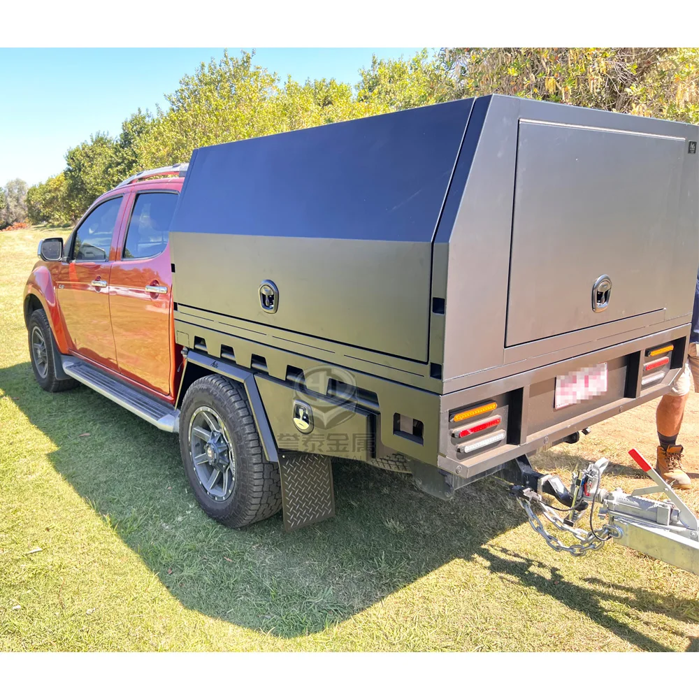 Aluminum Silver Durable Ute Tray And Canopy With Mud Guards Ladder Toolbox For Pickup Truck