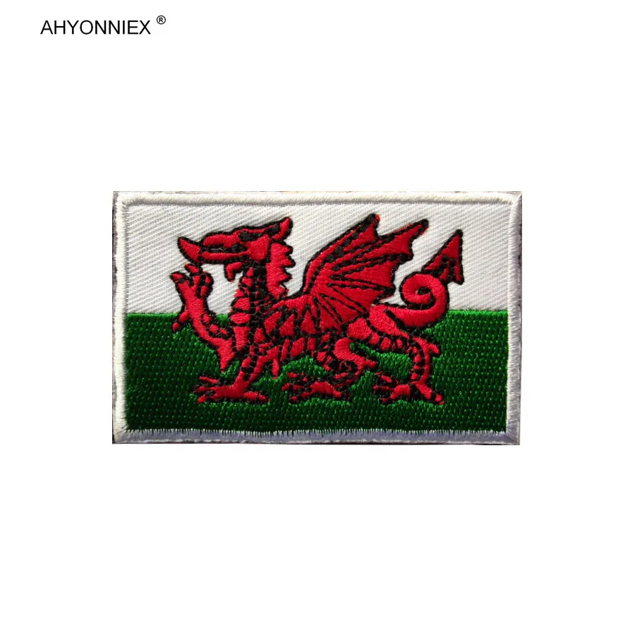 1PC Quality 3D Embroidered Ireland England Wales UK Flag Patch Sew On Clothes Armband Backpack Sticker DIY Applique 8CM X 5CM