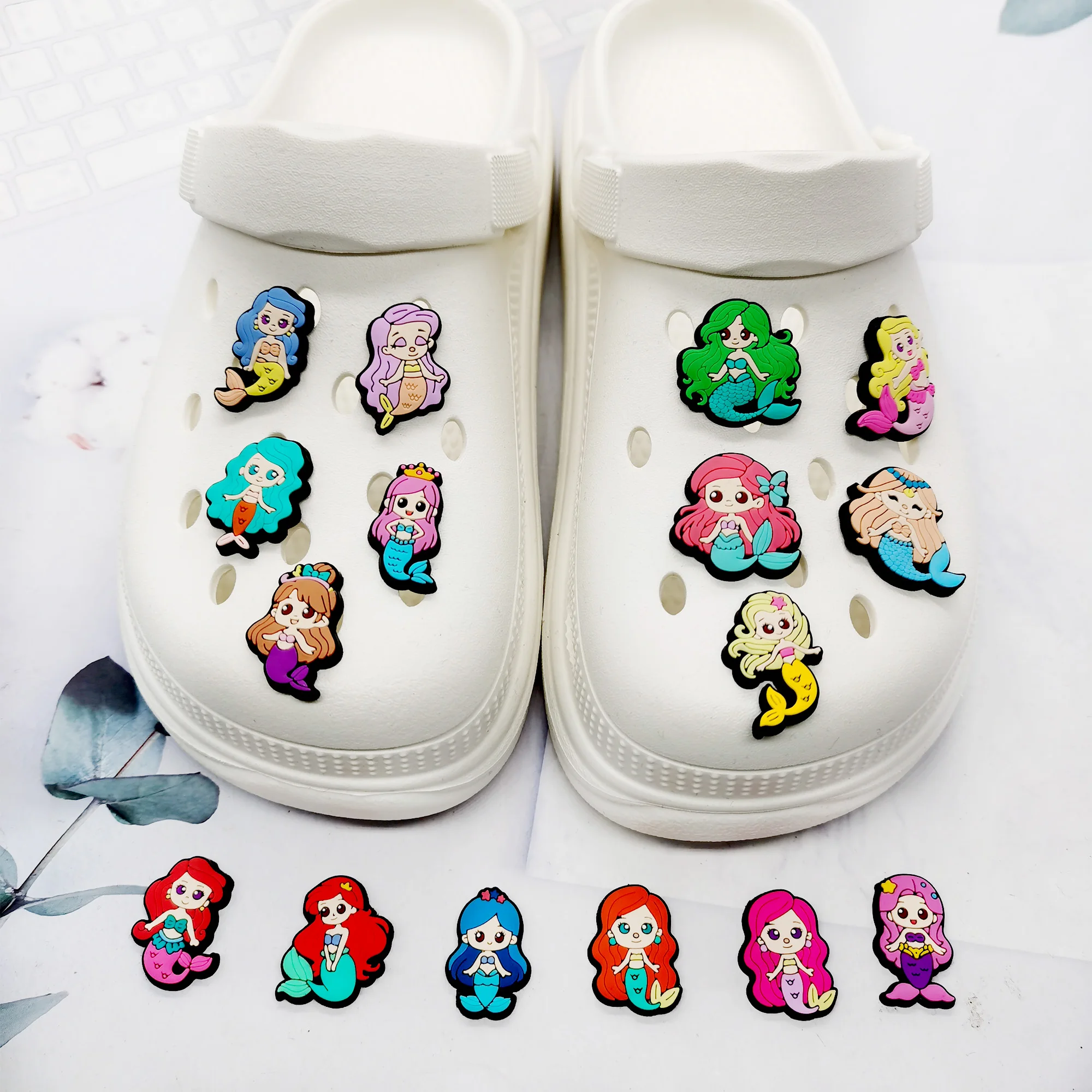 Fairy Tale Story Mermaid Series ​for Shoe Charms PVC Shoe Accessories for Classic Clog Shoe Decoration Fit Wristband Kids Gifts view 5