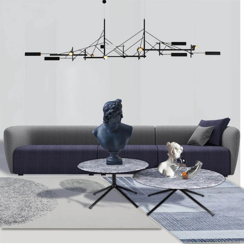 New Nordic restaurant chandelier, postmodern minimalist art designer, creative bar table lamp, duplex villa dining room lamp