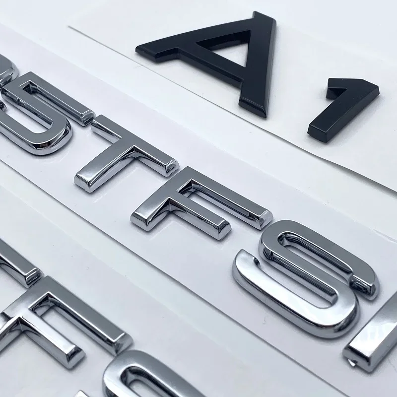 ABS Letters Numbers Emblem for Audi A1 30TFSI 35TFSI 40TFSI 45TFSI 50TFSI 55TFSI  30TDI Car Trunk Fender Nameplate Logo Sticker