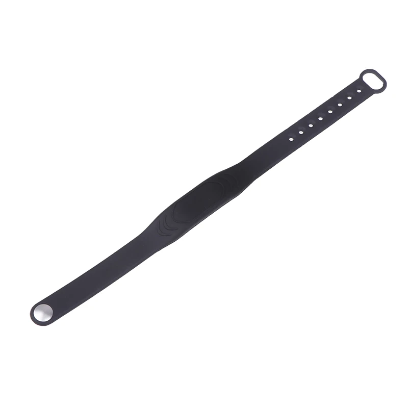 Hot Sale Adjustable Pure Black Silicone RFID Wristband 125KHz/13.56MHz 14443A IC Chip Waterproof Wristband Bracelet