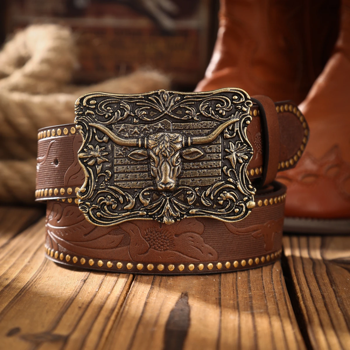 1pc PU Belt Suitable for Both Men and Women, Combining the Style of Western Denim and Retro, Is Perfect for Daily Casual Outings